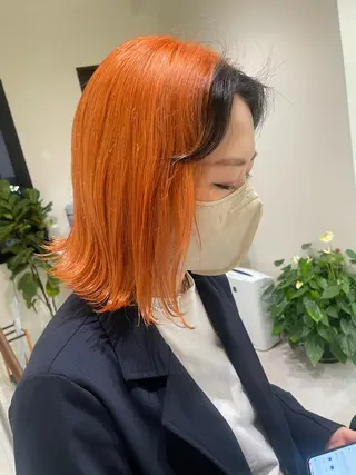 ミディアム カラー ボブ/インナーカラー /眉毛/Miyuのヘアスタイル