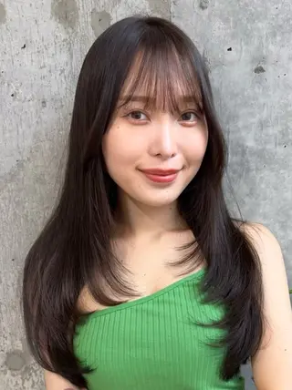 ロング カラー パーマ ヘアアレンジ メンズ キッズ 新宿/小顔レイヤー/ 顔まわり/西慶太朗のヘアスタイル