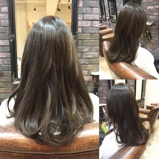 セミロング カラー olga所属・松尾謙佑【ハイライト LEDエクステ】のヘアスタイル