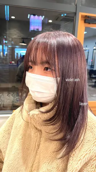 セミロング カラー セジールヘアメゾン所属・韓国レイヤー/透明感 カラー🐈曾根高のヘアスタイル