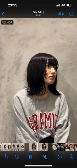 ミディアム カラー 🌟デザインカラー 久保悠那のヘアスタイル