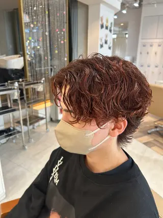 パーマ メンズ 野田阪神/レイヤー/ ハイライト/yuuのヘアスタイル