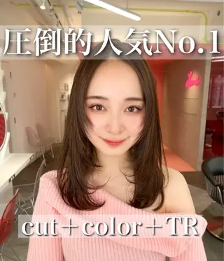 ミディアム 山崎/ボブ縮毛矯正 レイヤー髪質改善のヘアスタイル