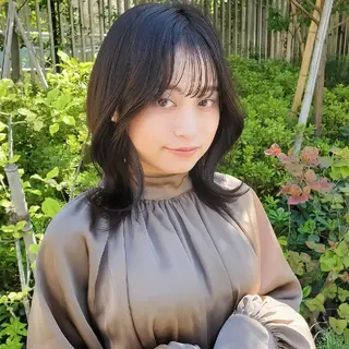 ミディアム カラー フリーランス所属・韓国ヘア レイヤー くびれヘアMATSUのヘアスタイル