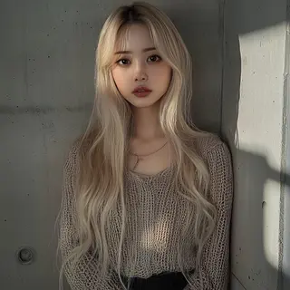 ロング 透明感ブリーチ ハイトーンウエダのヘアスタイル