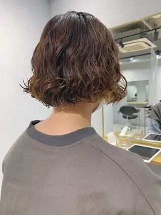 ショート パーマ ボブパーマコテ巻き風 パーマNo1深江秀平のヘアスタイル