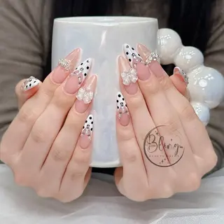 ロング カラー 波 なみのネイルデザイン