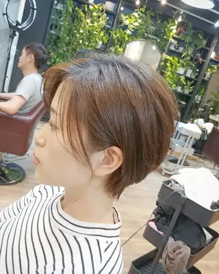 ショート カラー パーマ ヘアアレンジ ペスカ豊崎店　沖縄所属・ショート指名No.1 店長　清水のヘアスタイル