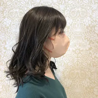 セミロング カラー 🐠寒色系×パーマ 櫻井　麿偉🐏のヘアスタイル