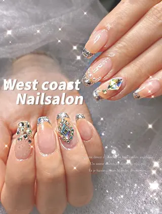 ネイル リボン、ガーリー パーツ放題専門店のネイルデザイン