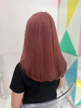 セミロング カラー ガーリー♡女の子っぽ ヘア♡ピンクカラー♡のヘアスタイル