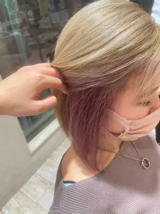 カラー わかまつ　ももみ 🕊️/顔周りカットのヘアスタイル