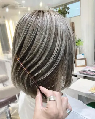 ミディアム カラー 山崎俊輔/髪質改善 /バレイヤージュのヘアスタイル