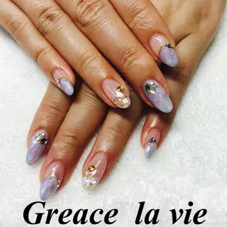 ロング カラー パーマ ヘアアレンジ キッズ ネイル マツエク・マツパ Greace la vie所属・Greace  la vieのネイルデザイン