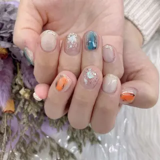 ネイル 🦋ネイルサロン ブラン🌈ゆりのネイルデザイン