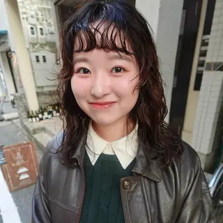 セミロング パーマ 水原波津輝/ボブ /ニュアンスパーマのヘアスタイル