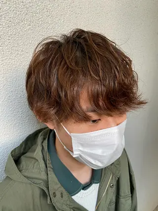 ミディアム カラー パーマ メンズ 柳澤 和也のヘアスタイル