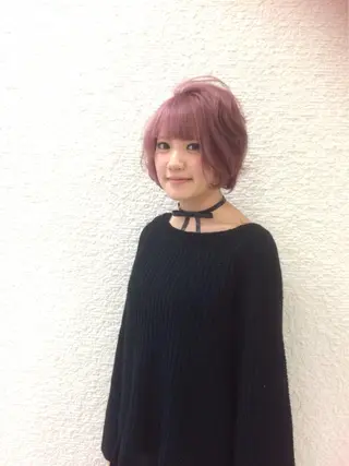 ショート カラー 高橋恵🌈生え癖改善 ウルフ/レイヤーのヘアスタイル