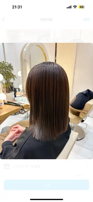 ミディアム カラー ブリーチなしカラー/ 暖色カラー/艶カラーのヘアスタイル