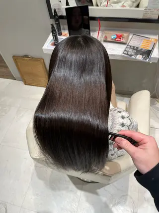 ロング パーマ k-twoたき✨艶感 カラー／美髪矯正のヘアスタイル