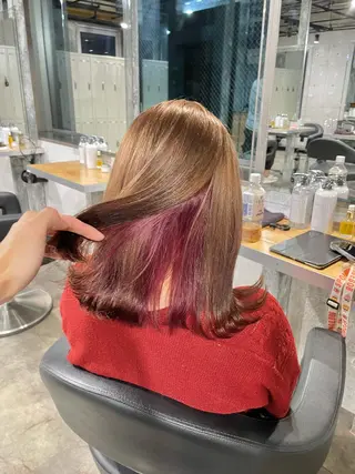 ミディアム カラー ベージュカラー💖 やすひろのヘアスタイル