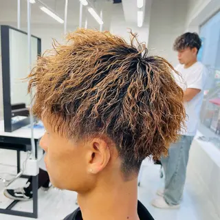 ミディアム カラー パーマ メンズ メンズカット特化✂︎ SHINGO 本厚木のヘアスタイル