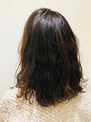 セミロング カラー パーマ 【ツヤ髪美容師】 ツダケイスケのヘアスタイル