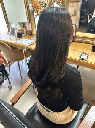 ロング カラー いけだ　ひかり ハイライトくびれヘアのヘアスタイル