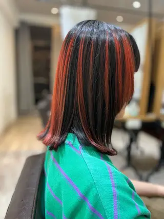 ミディアム カラー hair make powder 薮本のヘアスタイル