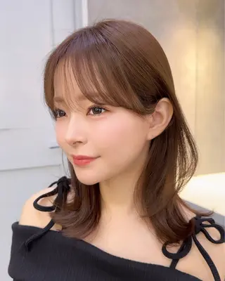 ミディアム レイヤーと顔まわり 大好き❣️関口拓馬のヘアスタイル