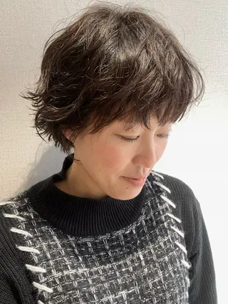 ショート パーマ 名駅/大人可愛い /艶髪/流音のヘアスタイル