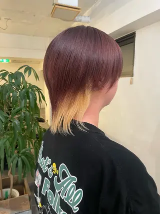 ショート カラー 暖色カラー🍒 ケアブリーチ/akiのヘアスタイル