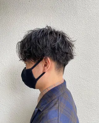 ショート パーマ メンズ 🟦ニュアンス/メン ズパーマ横浜🟦のヘアスタイル