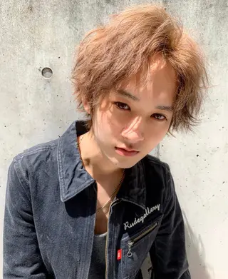 ショート カラー パーマ ヘアアレンジ メンズ キッズ 🟦ニュアンス/メン ズパーマ横浜🟦のヘアスタイル