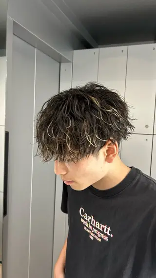 パーマ メンズ 藤平海音/fifth PARKのヘアスタイル