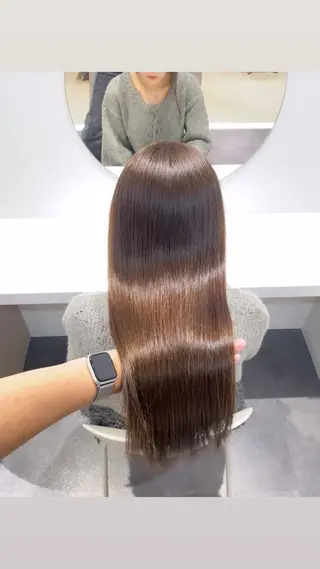 ミディアム カラー 髪質改善絹髪質感TR レイヤーカット/熊澤のヘアスタイル