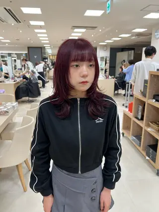 ミディアム ハイトーン/ウルフ /レイヤー/坂野幸伸のヘアスタイル