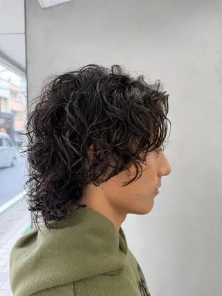 ミディアム 柏/シャドウパーマ/ ナチュラル/颯寿のヘアスタイル