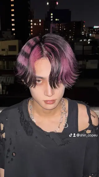 セミロング カラー ホワイトカラー/梅田 ハイトーン/しんのヘアスタイル