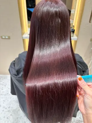 ロング カラー あかね☆ヘアアレンジ /ボブ/縮毛矯正のヘアスタイル