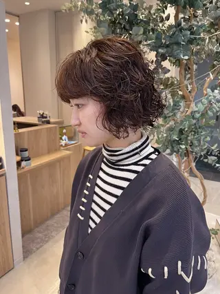 ミディアム パーマ 小川 光のヘアスタイル
