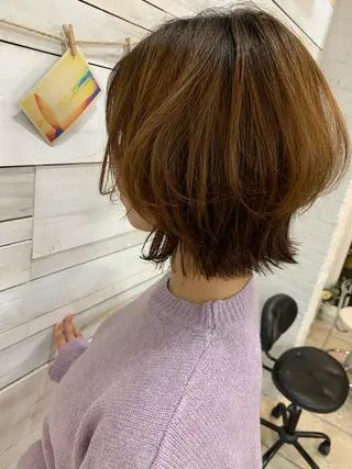 ショート ハッシュカット/ボブ /レイヤー/彩奈のヘアスタイル