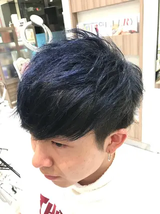 ショート カラー メンズ 【メンズ縮毛矯正】 田中秀斗のヘアスタイル