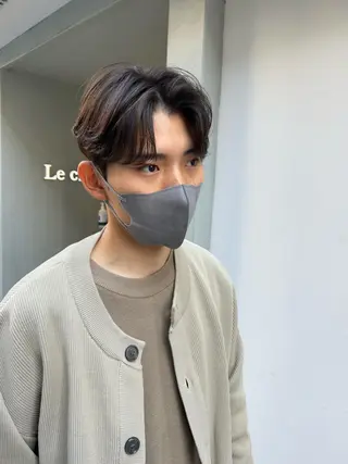 ショート パーマ メンズ 隈元 光のヘアスタイル