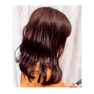 セミロング カラー パーマ ヘアアレンジ 透明感♡︎♡︎ 佐々木早苗のヘアスタイル