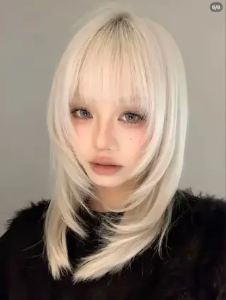 ミディアム miuru/網紅ヘア 🇨🇳レイヤーのヘアスタイル