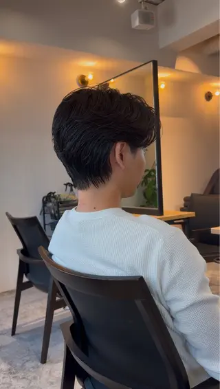 パーマ メンズ 心櫻/メンズパーマ/ ニュアンス/フェザーのヘアスタイル