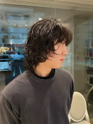 ミディアム パーマ メンズ パーマ/ハイトーン スパイキー/神田正紀のヘアスタイル