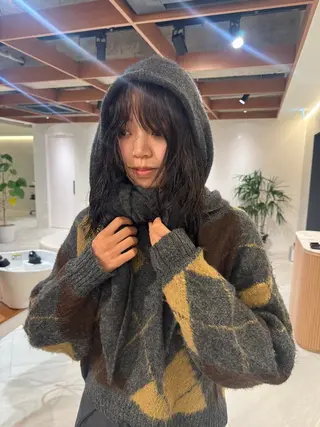 ロング カラー レイヤーカット ボブパーマNo.1のヘアスタイル