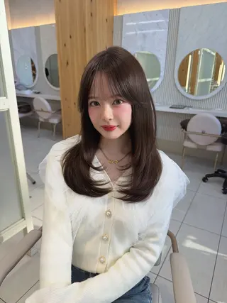 セミロング 顔周り/透明感カラー /韓国ヘア/TAKUのヘアスタイル